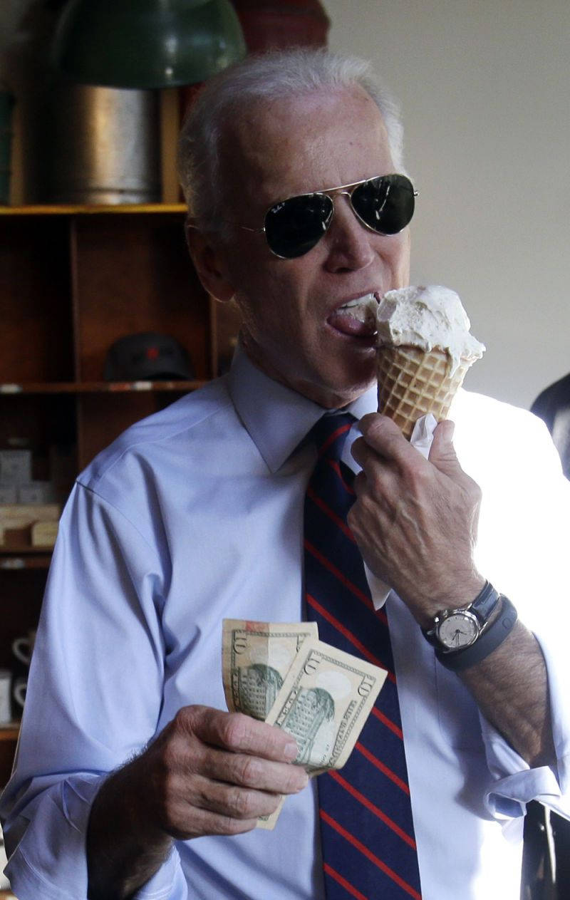 Joe Biden Eating Ice Cream Wallpaper