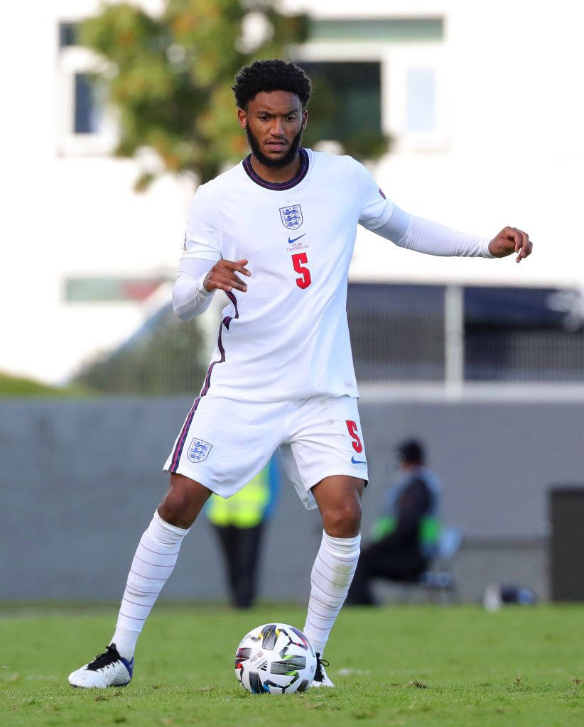 Joe Gomez In Action For The England National Football Team Wallpaper