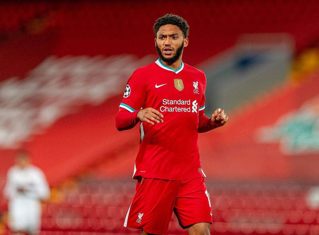 Joe Gomez Standing Inside Stadium Wallpaper