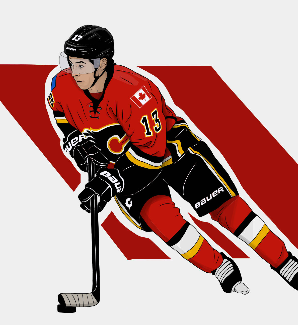 Johnny Gaudreau Ice Hockey Cartoon Calgary Flames Wallpaper