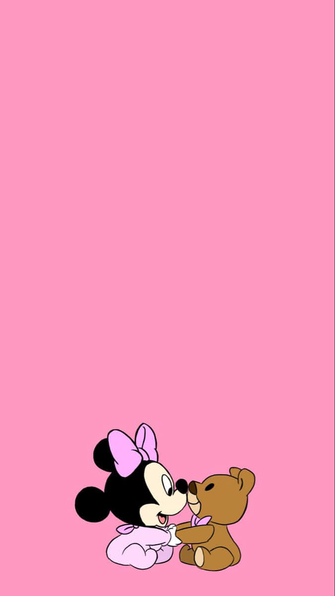 Join Minnie Mouse In Pink Wallpaper