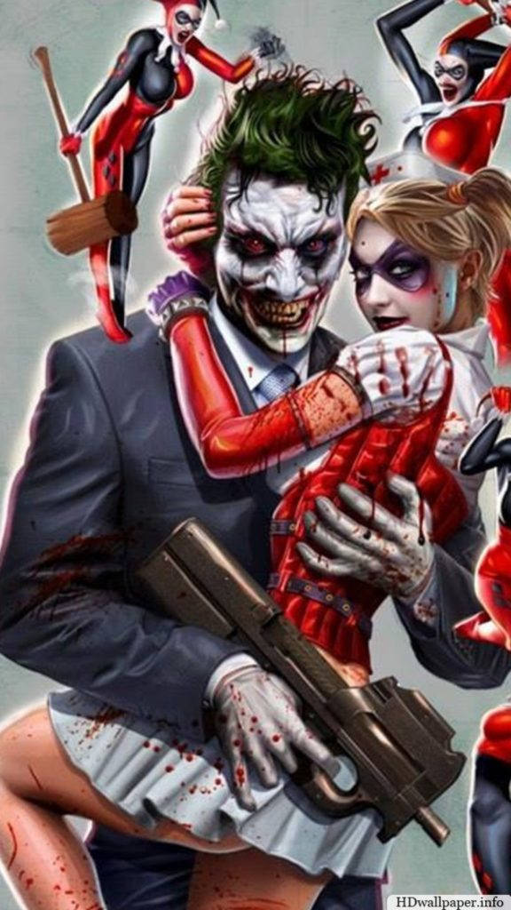 Joker Phone With Harley Quinn Wallpaper