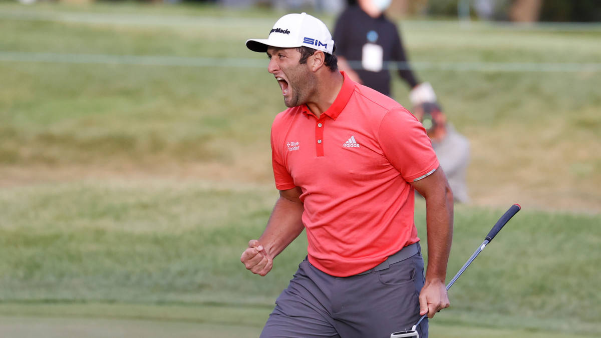 Jon Rahm Yelling Wallpaper