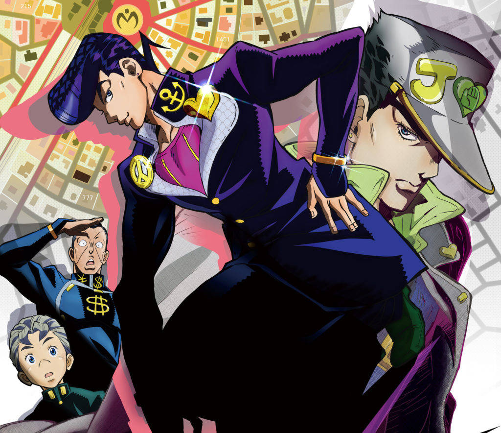 Josuke With Friends Posing Stylishly Wallpaper