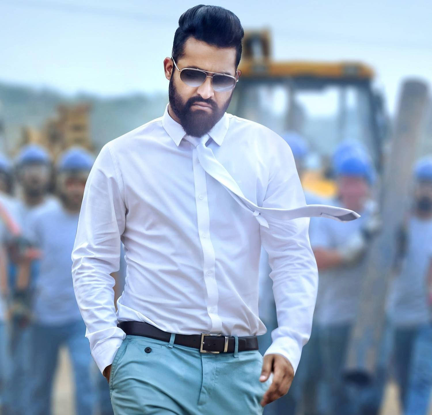 Jr Ntr In Tucked White Shirt Wallpaper