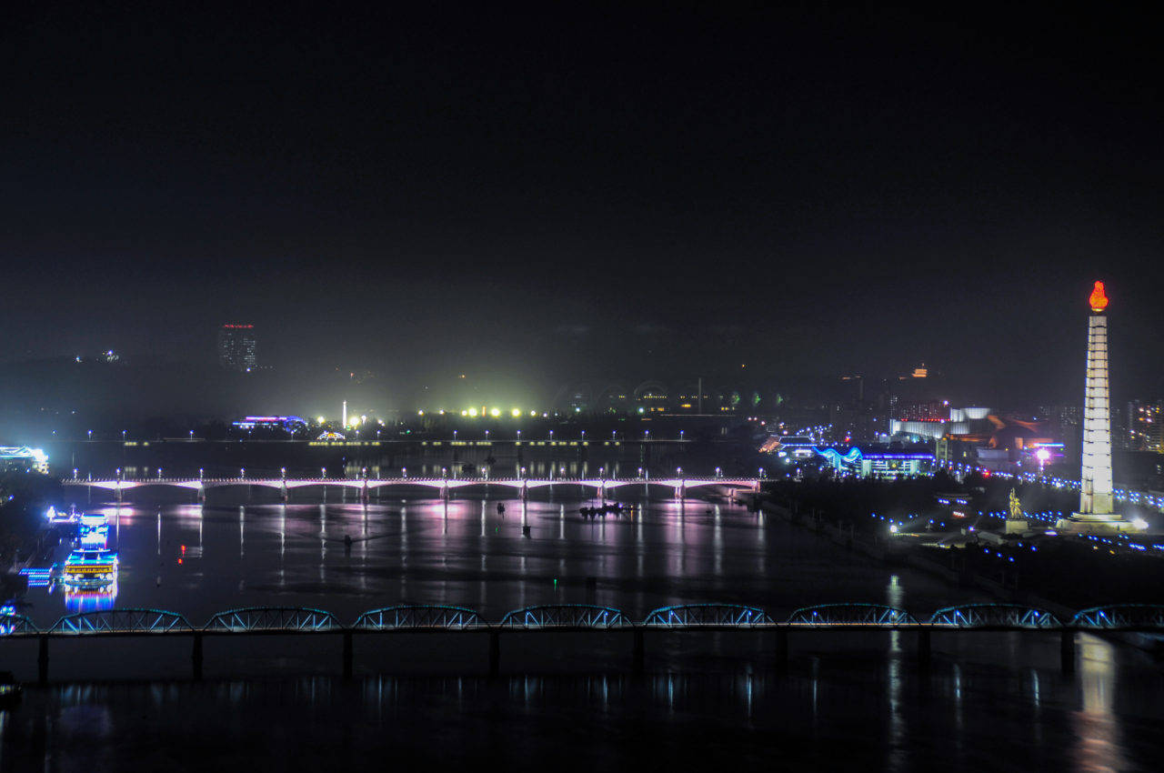 Juche Tower Pyongyang Overlooking City Wallpaper