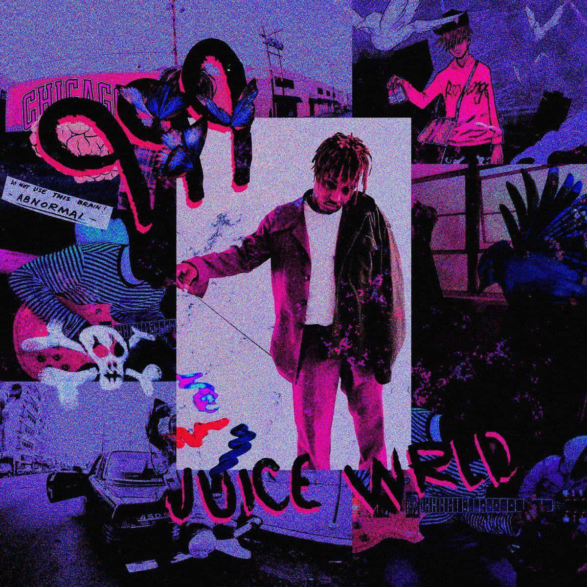 Juice Wrld Art Purple Aesthetic Collage Wallpaper