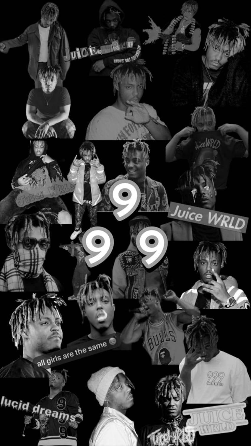 Juice Wrld Black Collage Phone Wallpaper