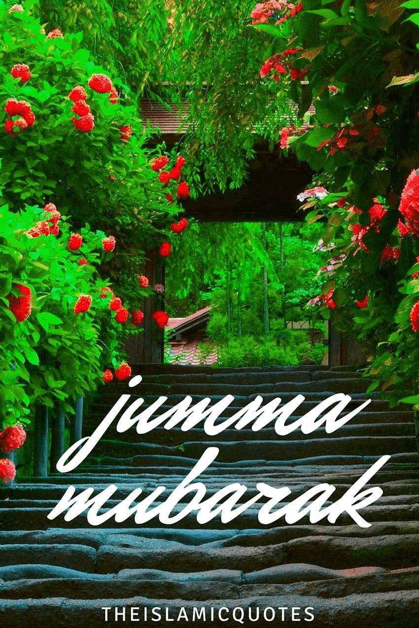 Jumma Mubarak Flower Garden Wallpaper