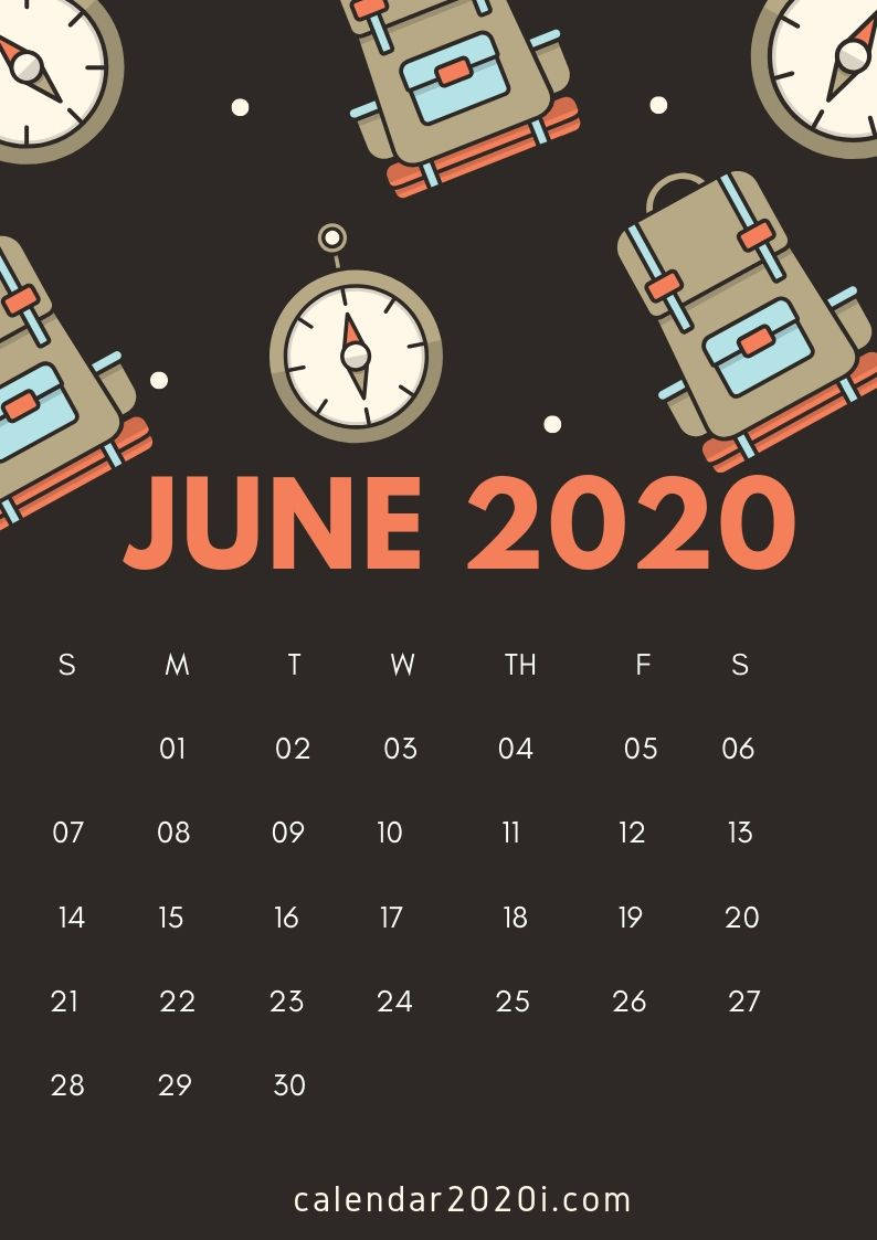 June Dark Traveler's Calendar 2020 Wallpaper