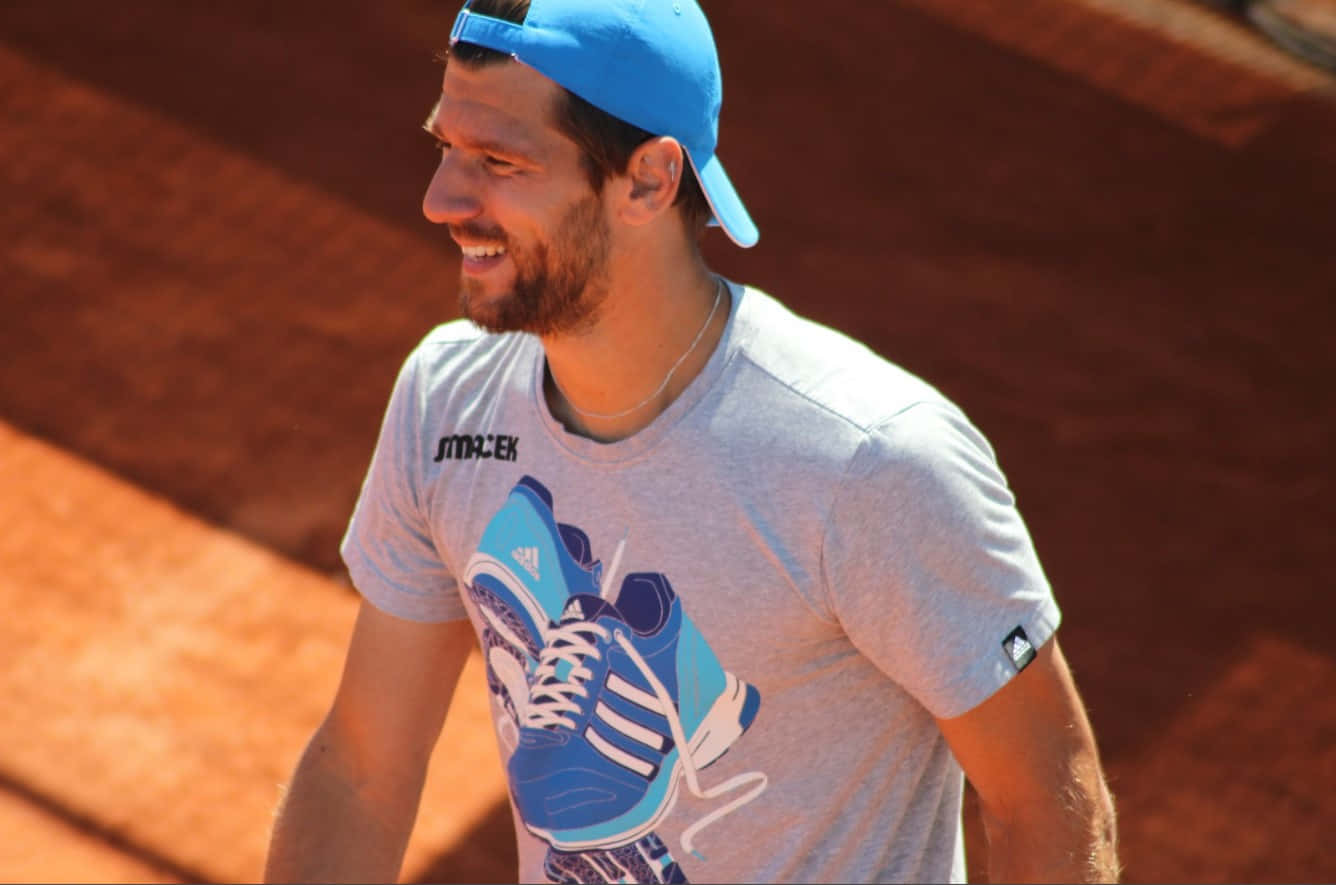 Jurgen Melzer With Blue Cap Wallpaper