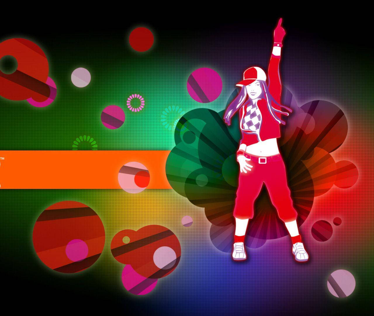 Just Dance 3 Dancer With Abstract Circles Wallpaper