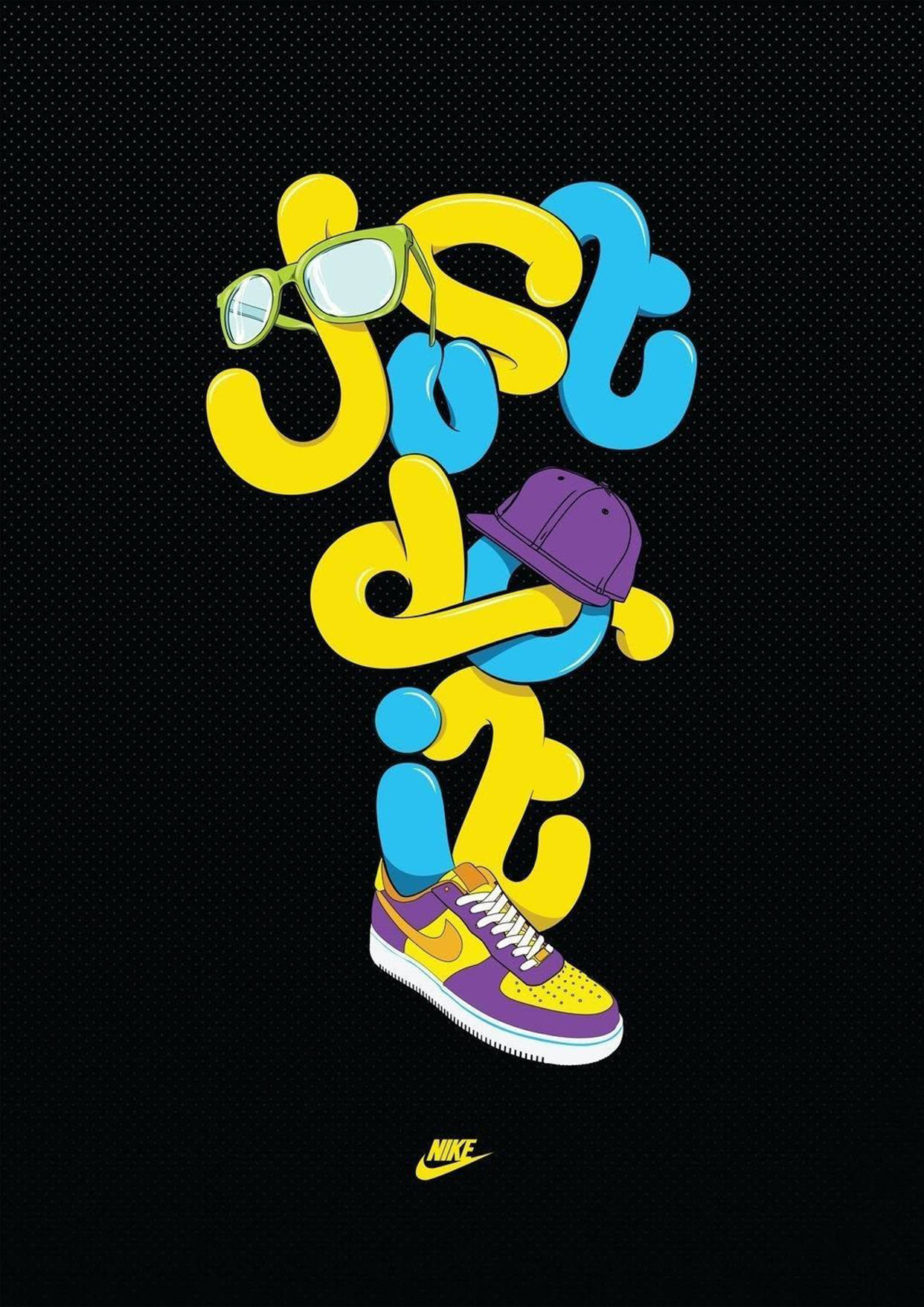 Just Do It Cartoon Shoe Wallpaper