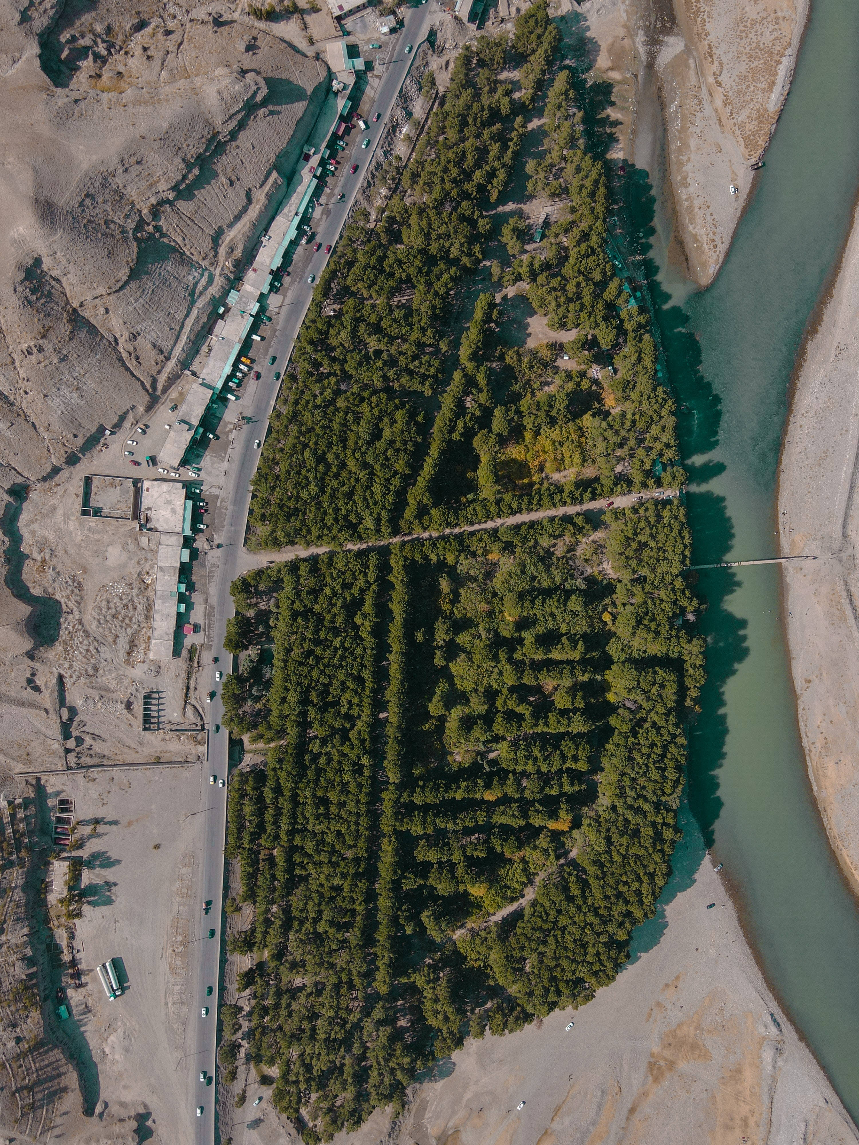 Kabul River Aerial View Wallpaper