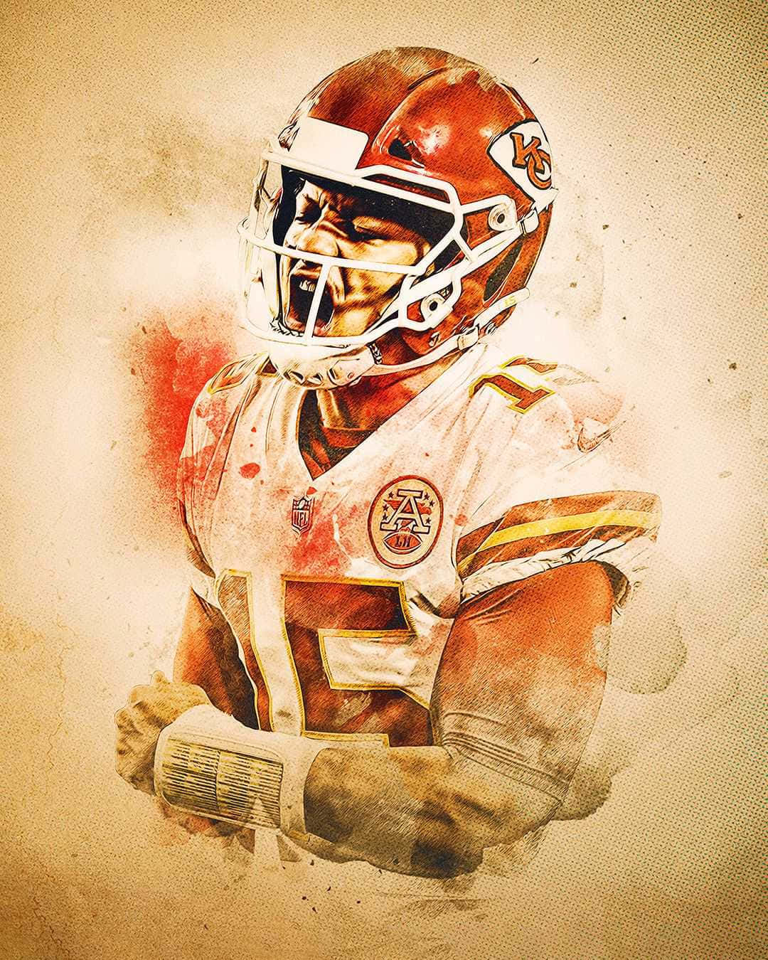 Kansas City Chiefs Qb Patrick Mahomes On The Phone Wallpaper