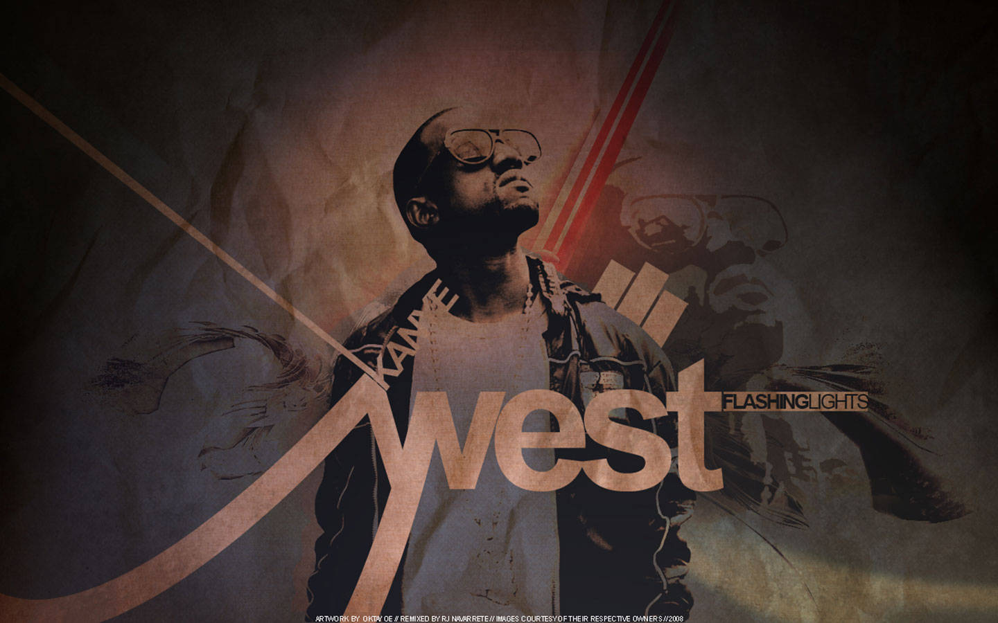 Kanye West Flashing Lights Album Cover Wallpaper