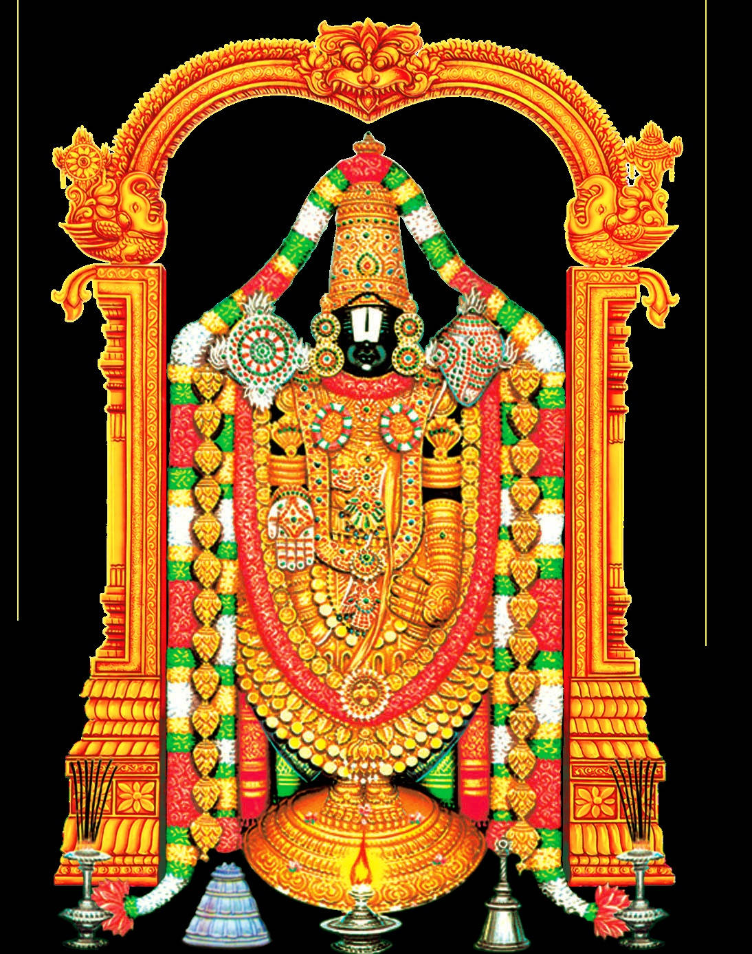 Karuppasamy Golden Arch Black Aesthetic Wallpaper