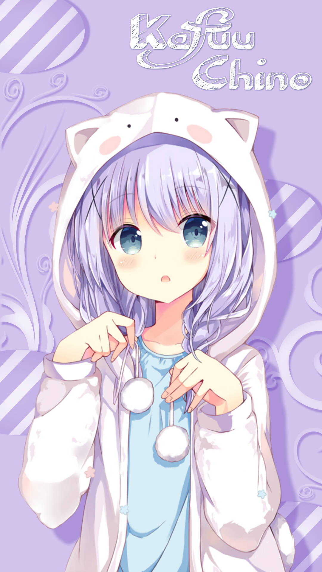 Download free Kawaii Anime Kafuu Chino In Rabbit Hoodie Wallpaper -  MrWallpaper.com