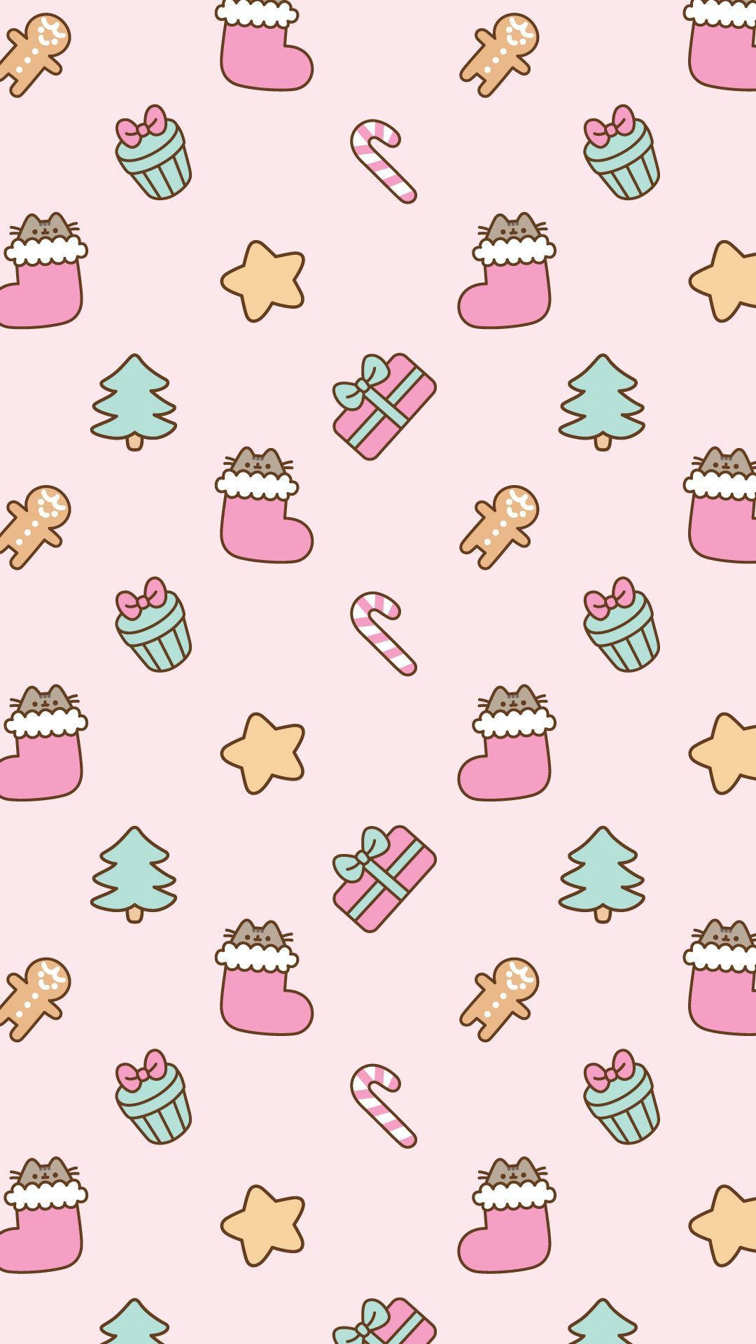 Download free Kawaii Christmas Pink Socks Wallpaper MrWallpaper
