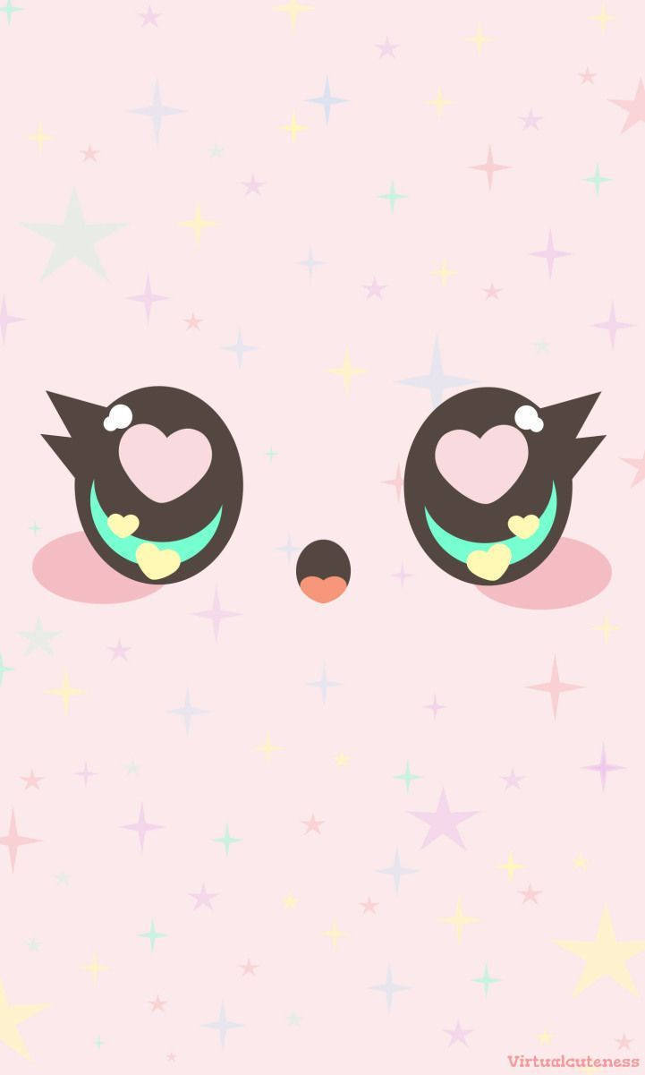 Kawaii Face Cute And Pink Background Wallpaper