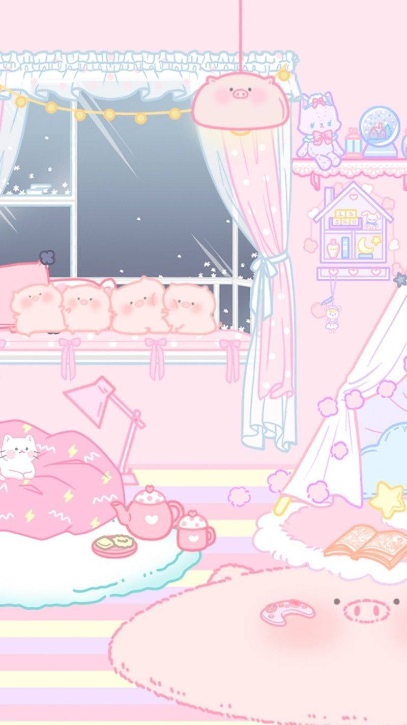 Kawaii Hd Pink Room Wallpaper
