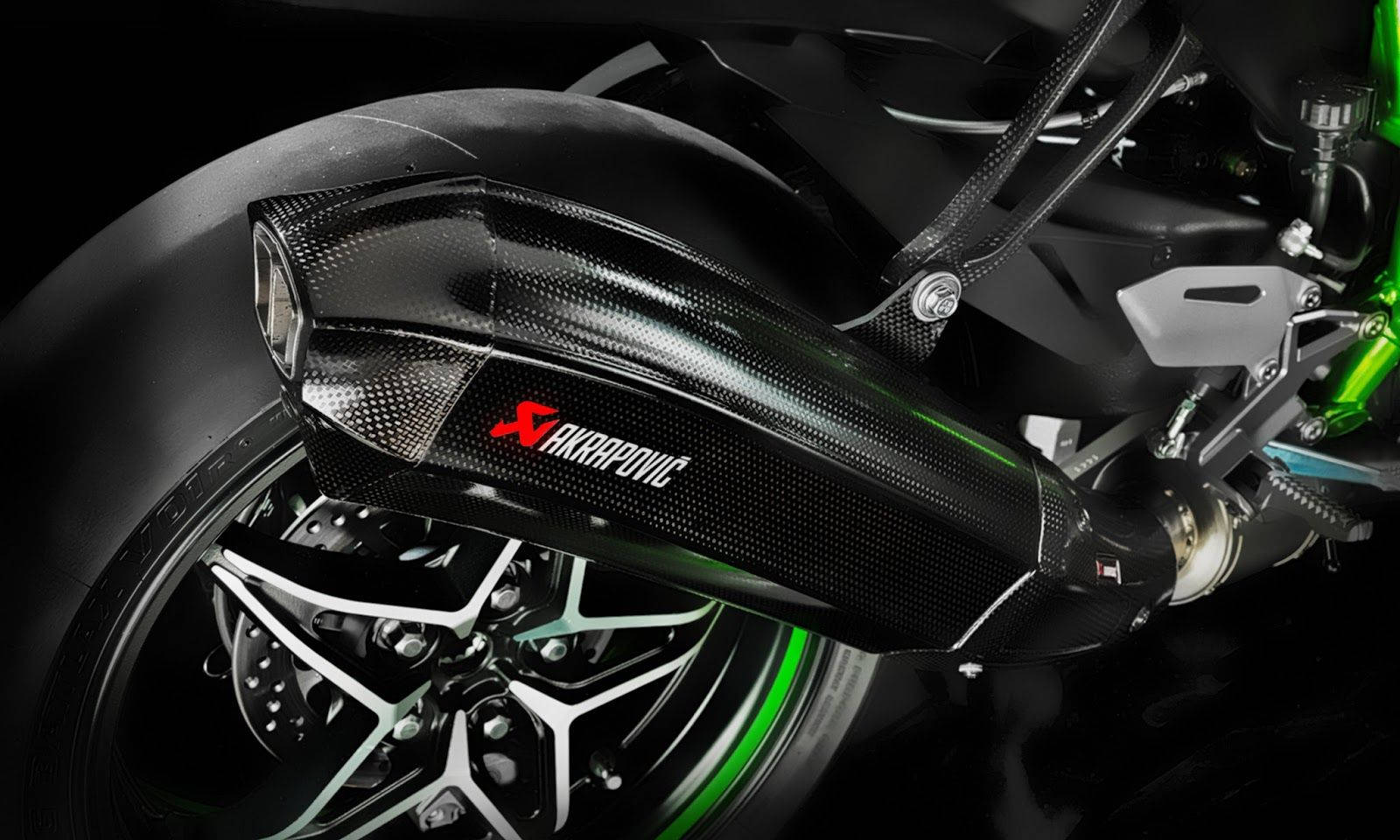 Kawasaki H2r Close-up Of Lower Features Wallpaper