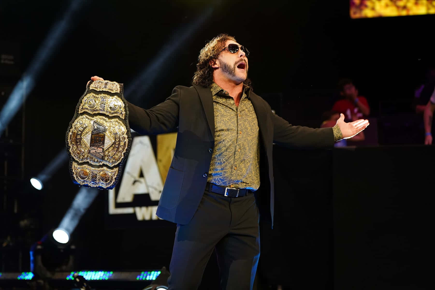 Kenny Omega Making A Grand Entrance During Aew Dynamite Event. Wallpaper