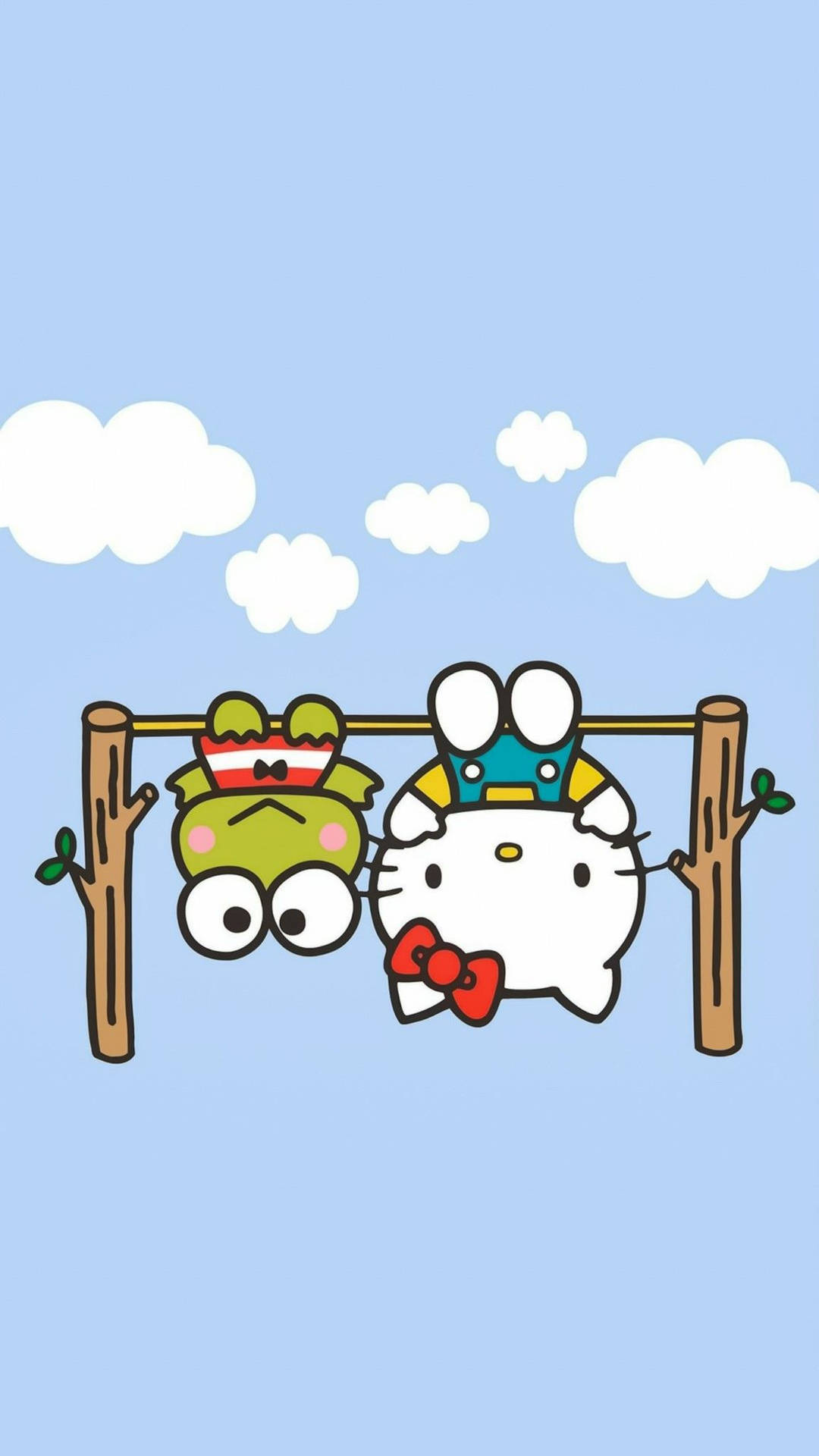 Download free Keroppi And Hello Kitty Playing Wallpaper