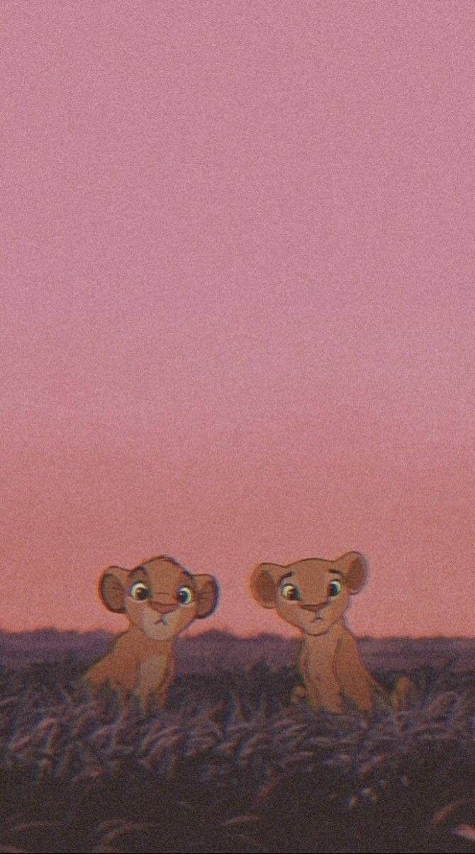 Kiara And Kion Aesthetic Cartoon Disney Wallpaper