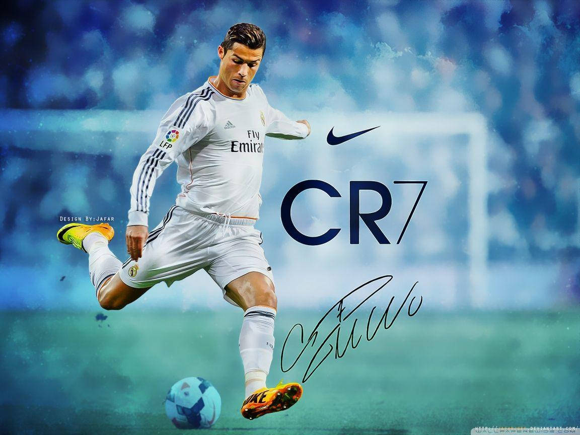 Kicking A Ball With Nike Shoes Cr7 3d Wallpaper
