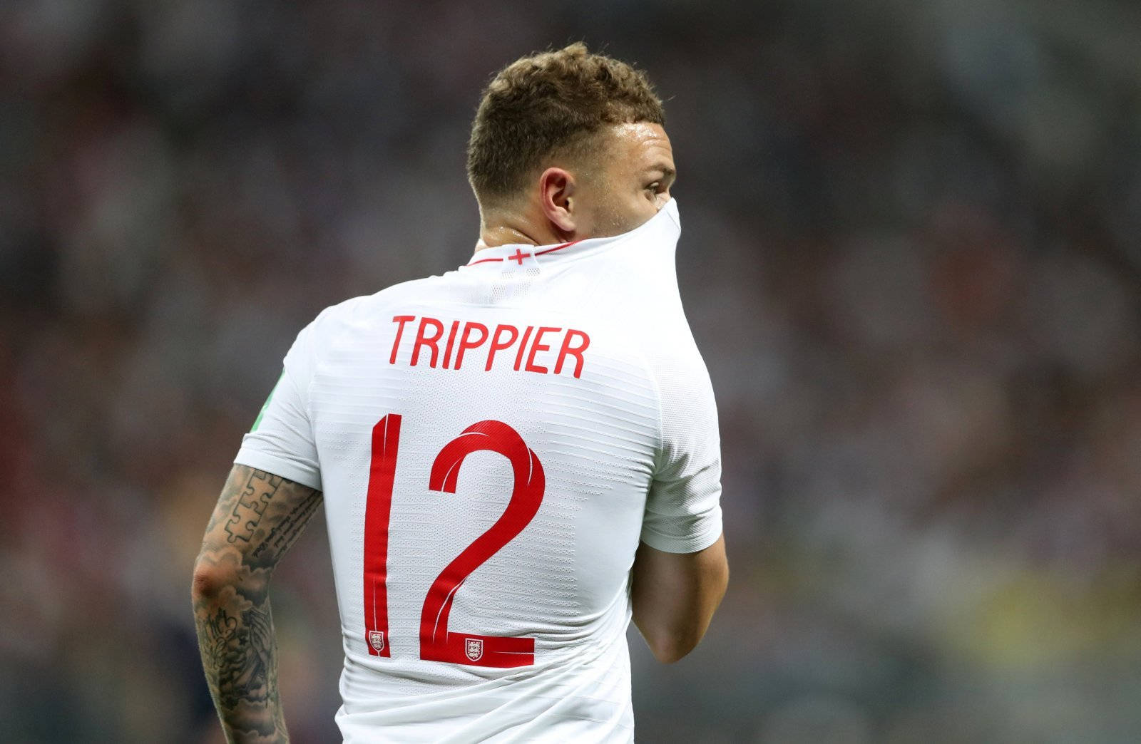 Kieran Trippier Wipes Sweat Wallpaper