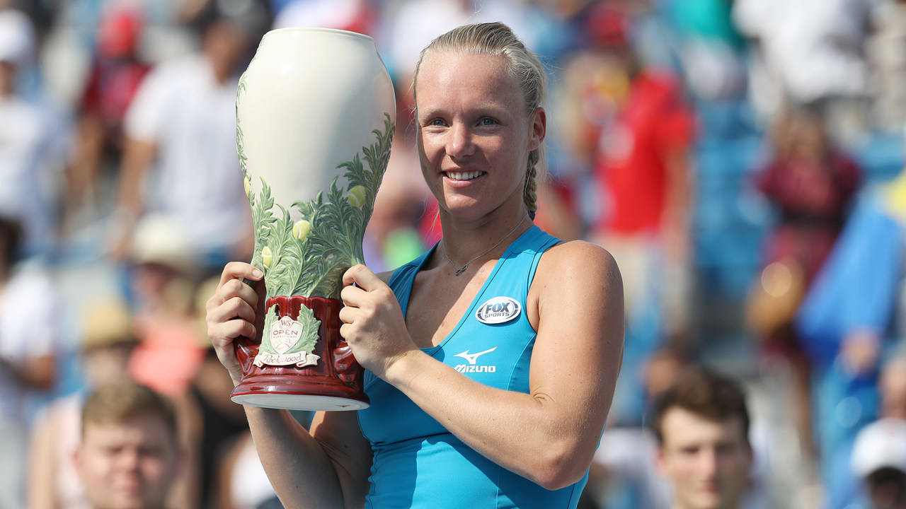 Kiki Bertens With Trophy Wallpaper