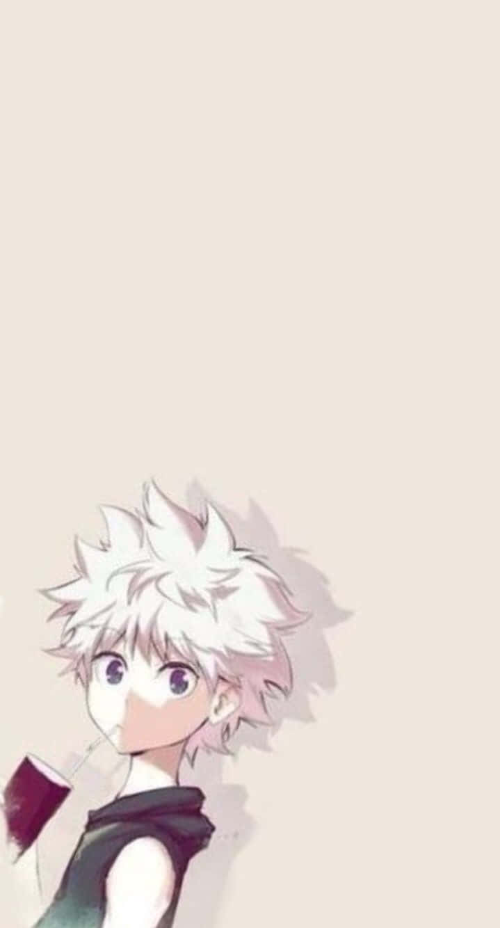 Killua Cute Drinking Wallpaper