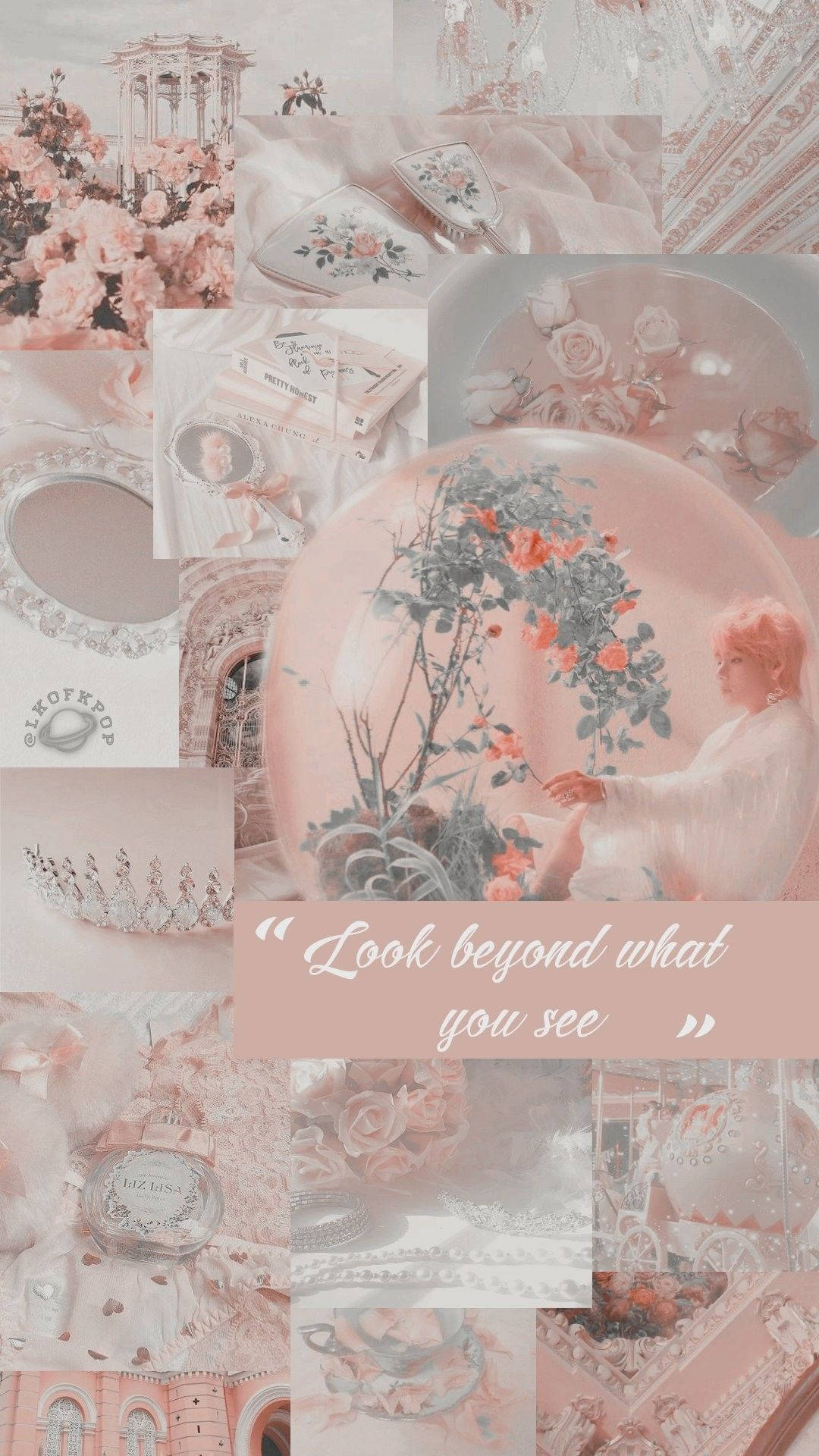 Kim Taehyung Pink And Gray Pinterest Aesthetic Wallpaper