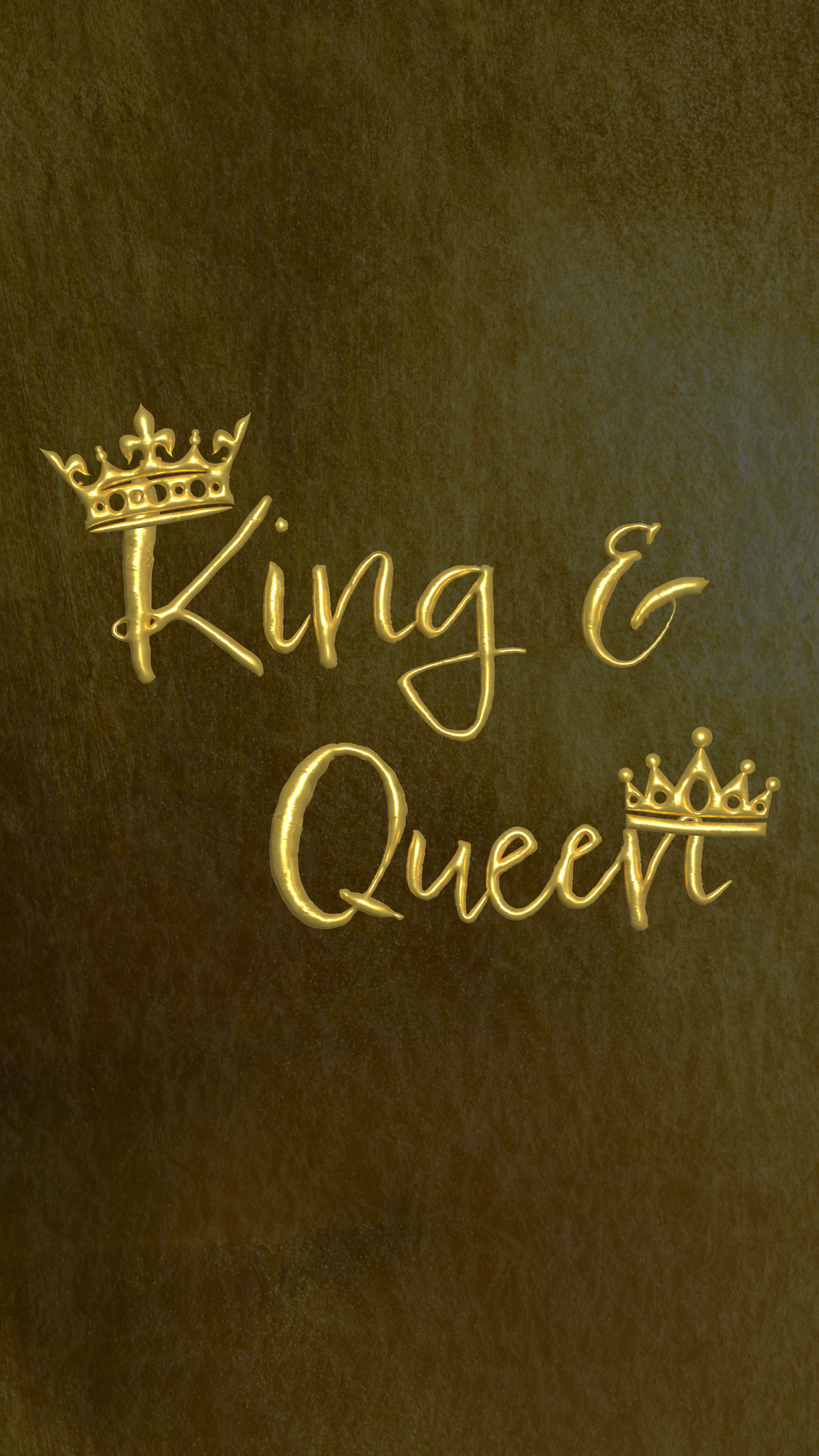 King And Queen Engraved In Gold Wallpaper