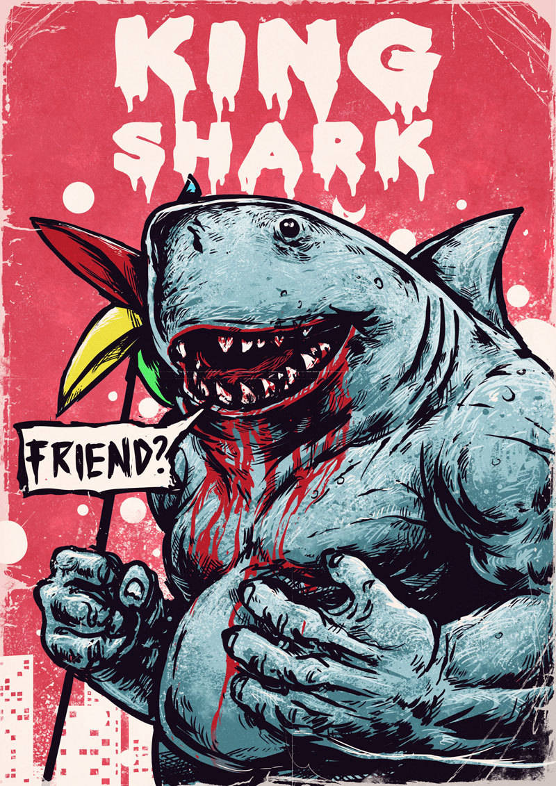 King Shark Friend Poster Wallpaper