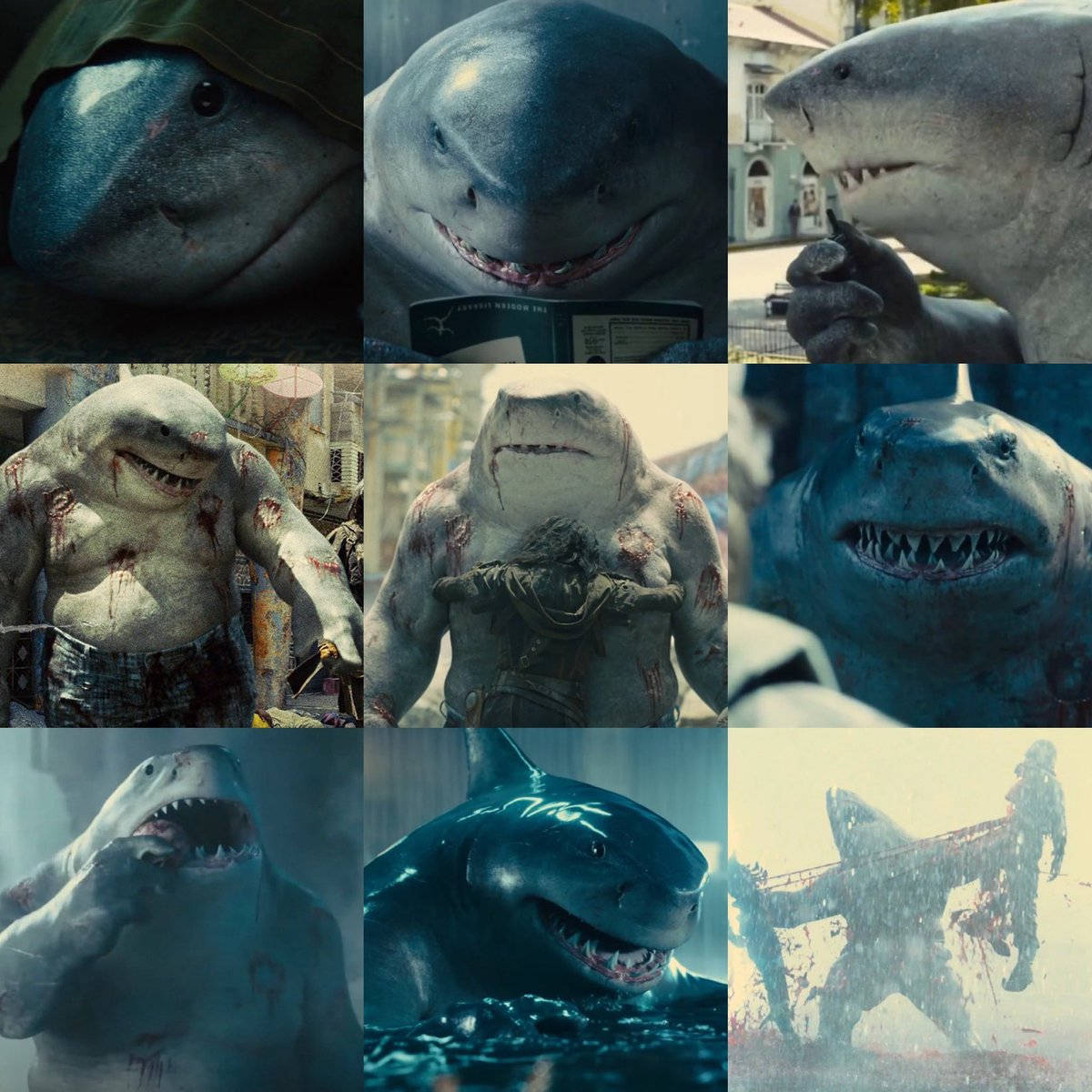 King Shark Scene Collage Wallpaper