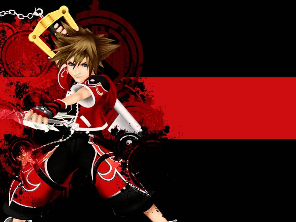 Kingdom Hearts Black And Red Gaming Wallpaper