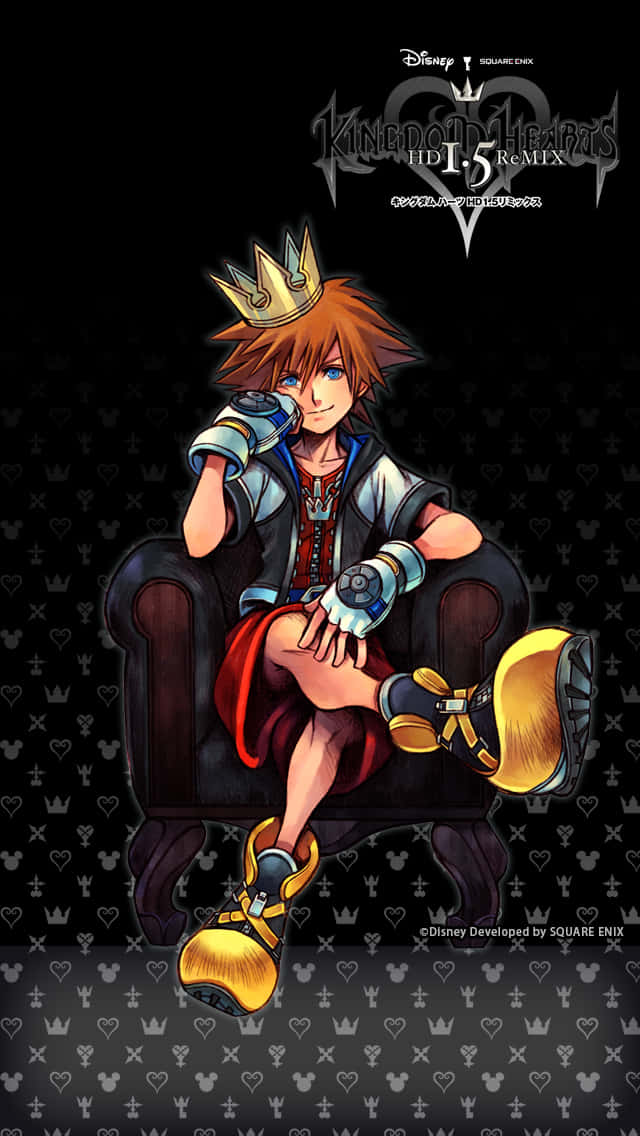 Kingdom Hearts With Crown Phone Wallpaper