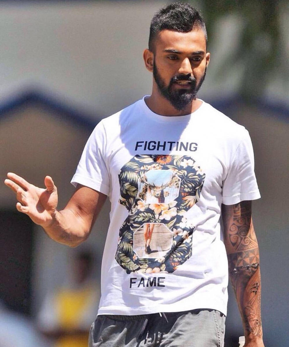 Kl Rahul Fighting Fame Shirt Wallpaper