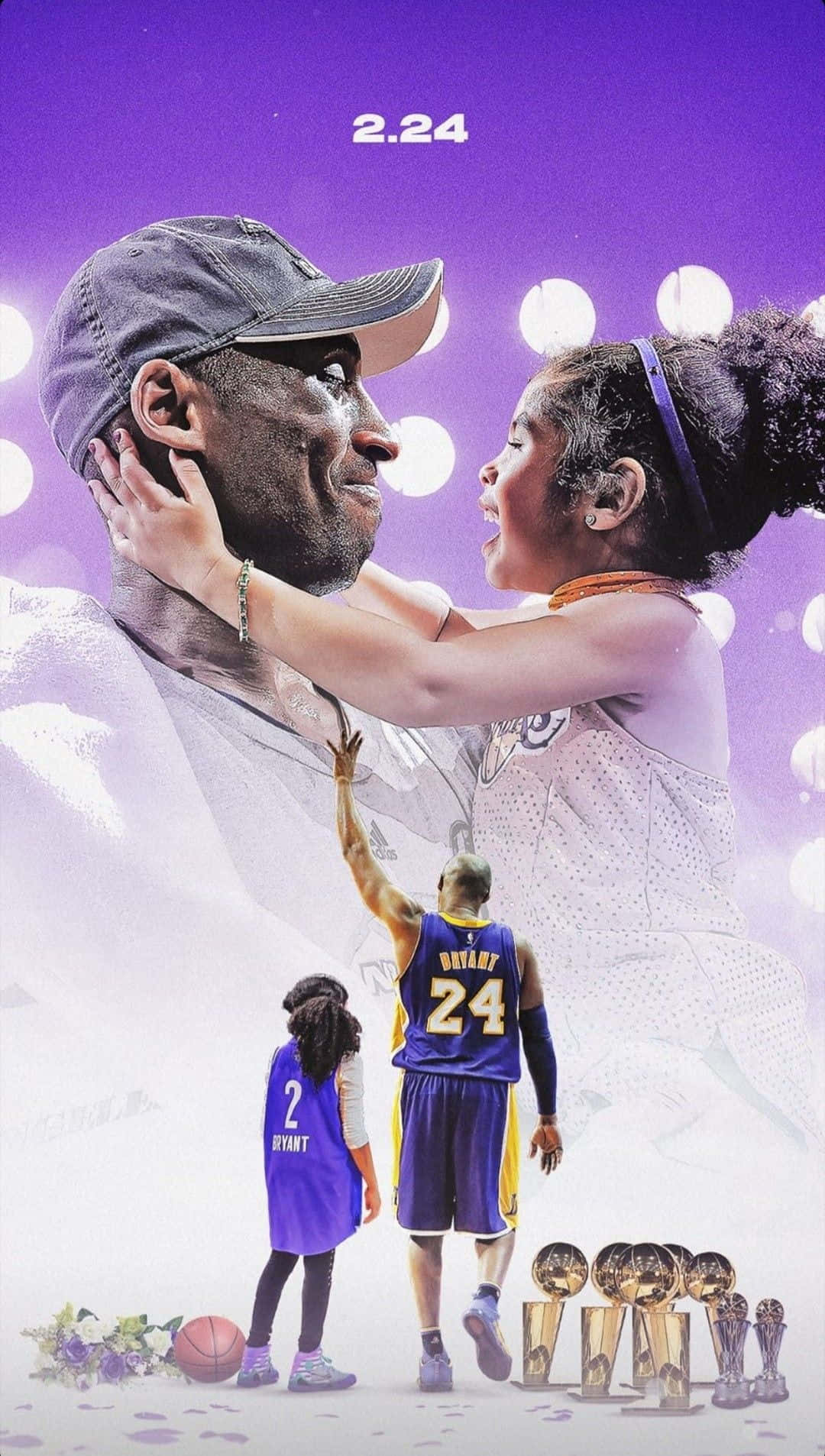 Kobe And Gigi Bryant Share A Loving Moment Wallpaper