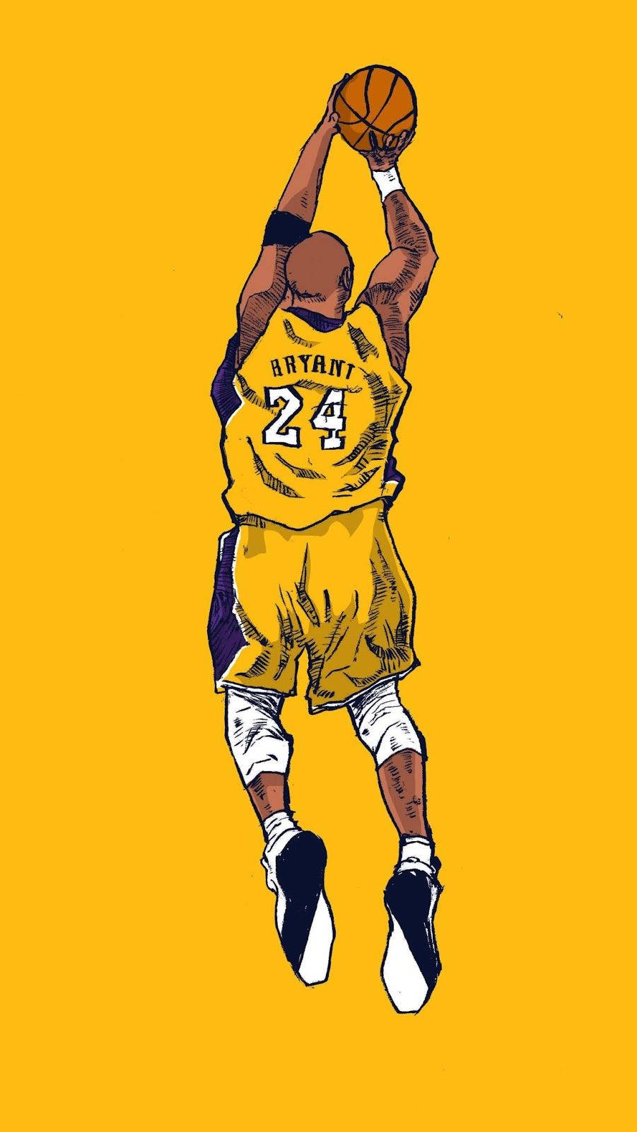 Kobe Bryant Cool Yellow Shot Wallpaper