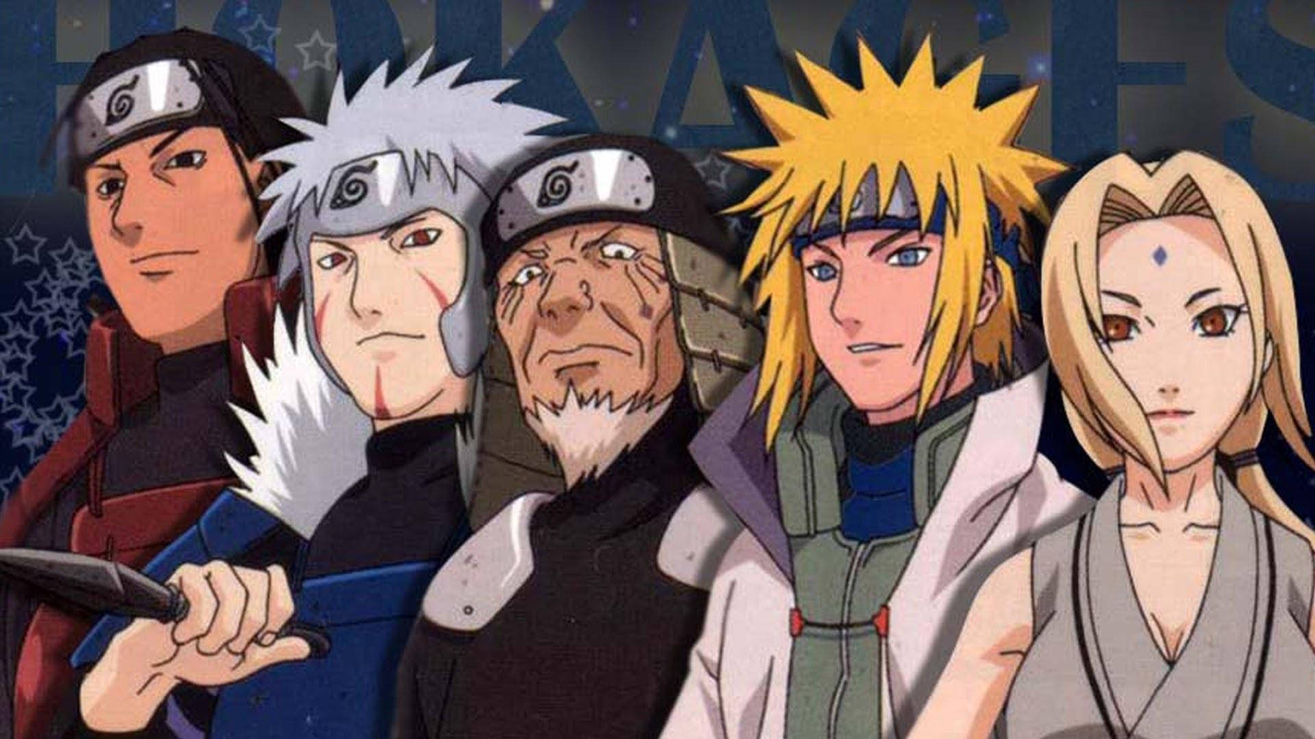 Konoha's Five Great Naruto Hokage Characters Wallpaper