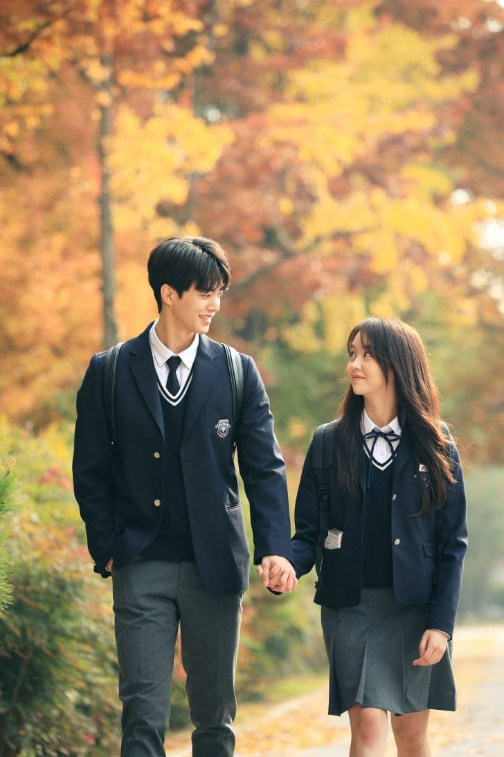 Korean Drama Couple Wearing University Uniform Wallpaper