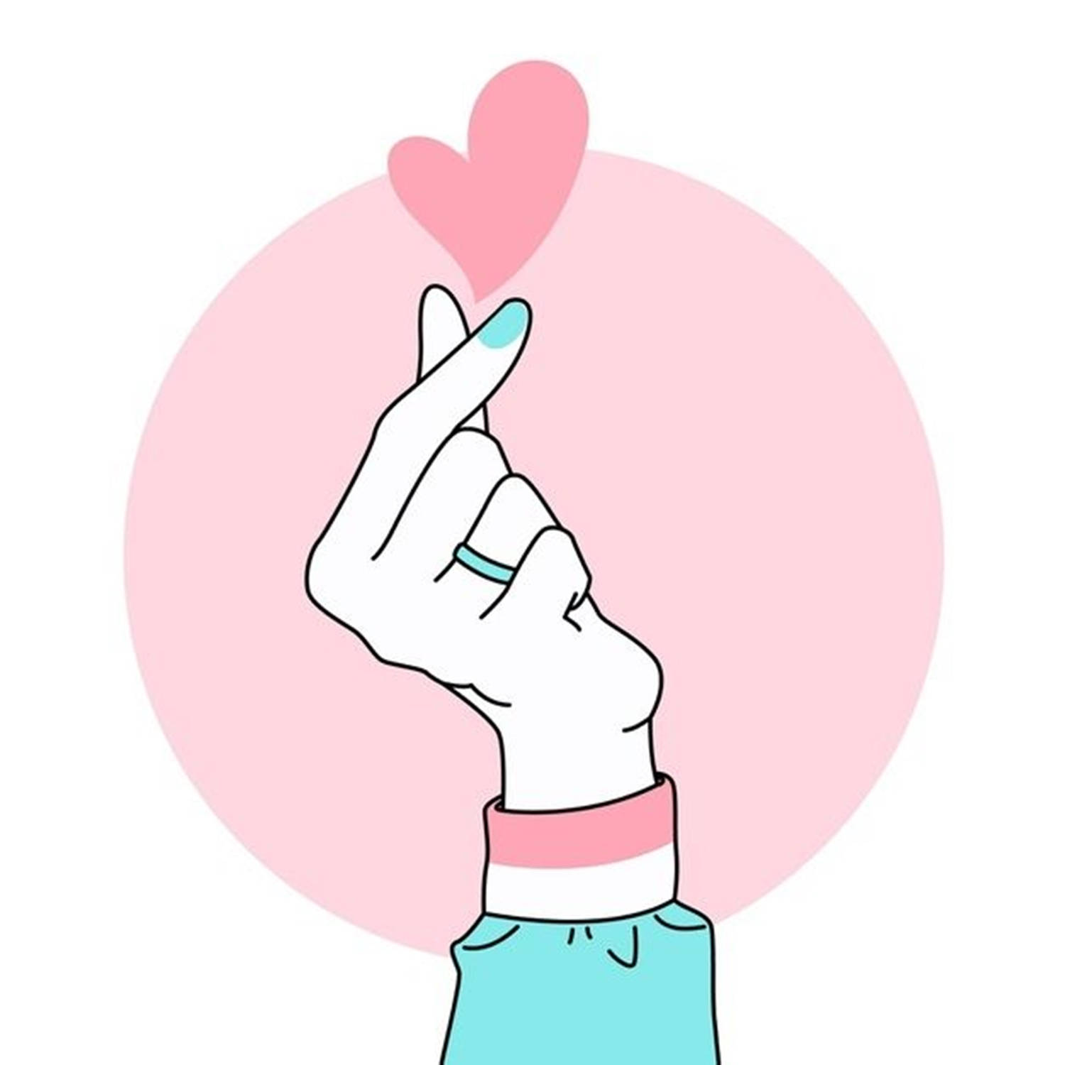 Korean Finger Heart Sign Wallpaper