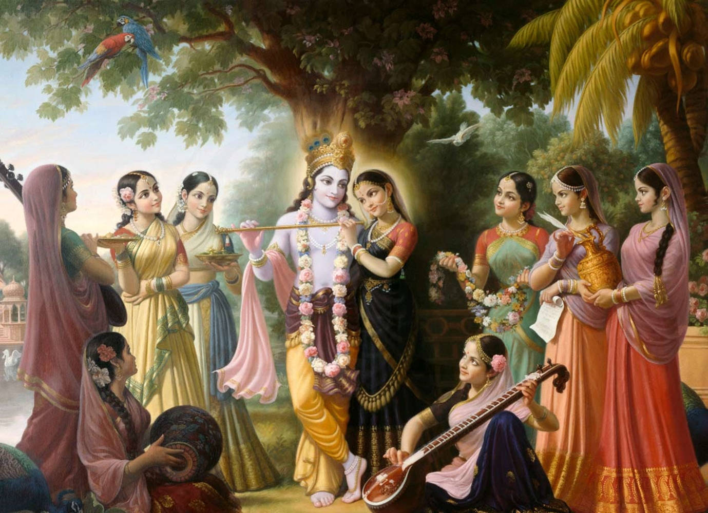 Krishna Arjun And Radha Krishna Wallpaper