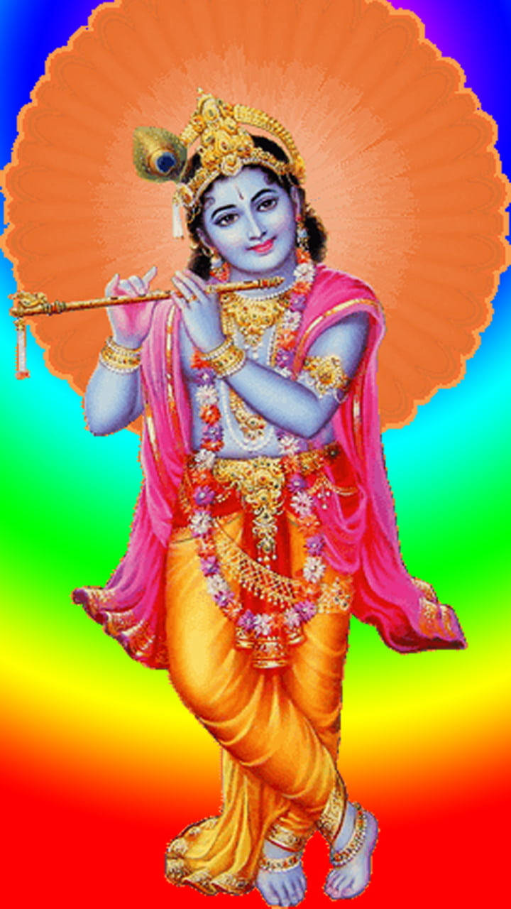 Krishna Hd Colorful Art Wallpaper