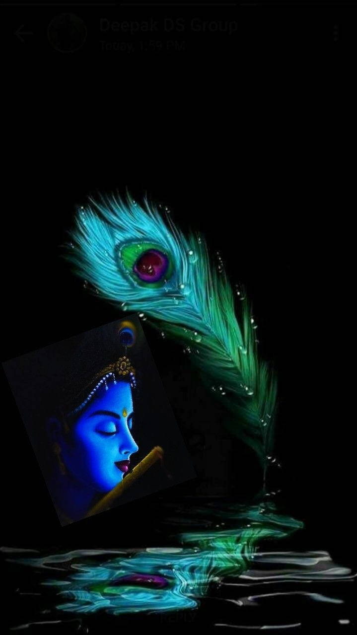 Krishna Hd Dark And Blue Wallpaper
