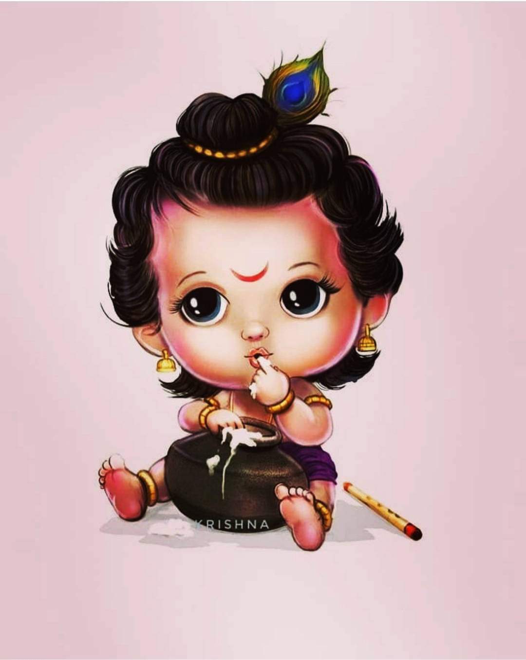 Krishna Iphone Chibi Baby Wallpaper