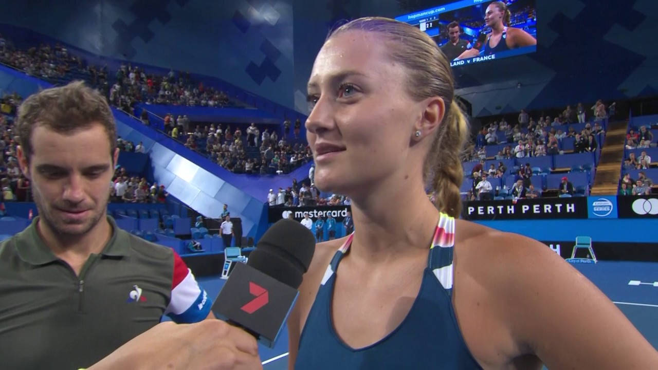 Kristina Mladenovic Being Interviewed Wallpaper